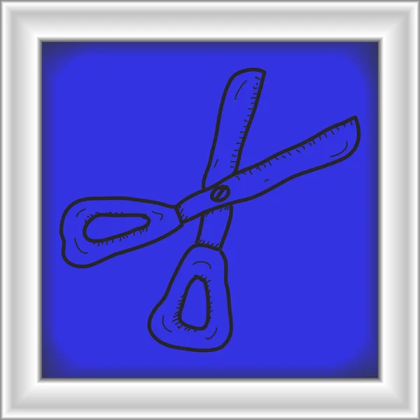 Simple gribouillage d'une paire de ciseaux — Image vectorielle