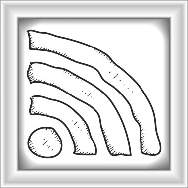 Bir wi-fi sembol basit doodle