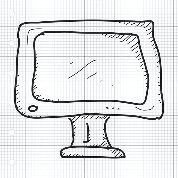 Απλή doodle του σε οθόνη τηλεόρασης — Διανυσματικό Αρχείο