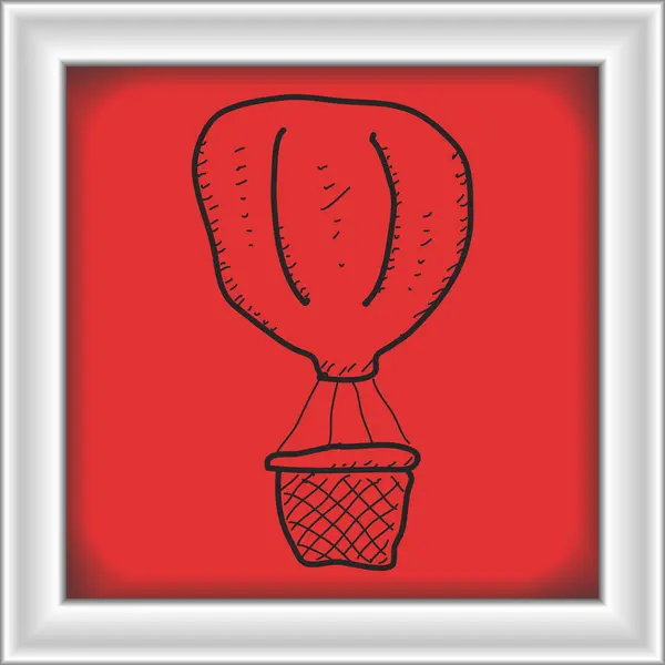 Eenvoudige doodle van een hete luchtballon — Stockvector