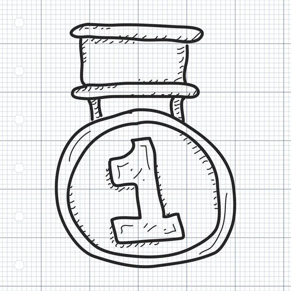 Doodle simples de uma medalha — Vetor de Stock