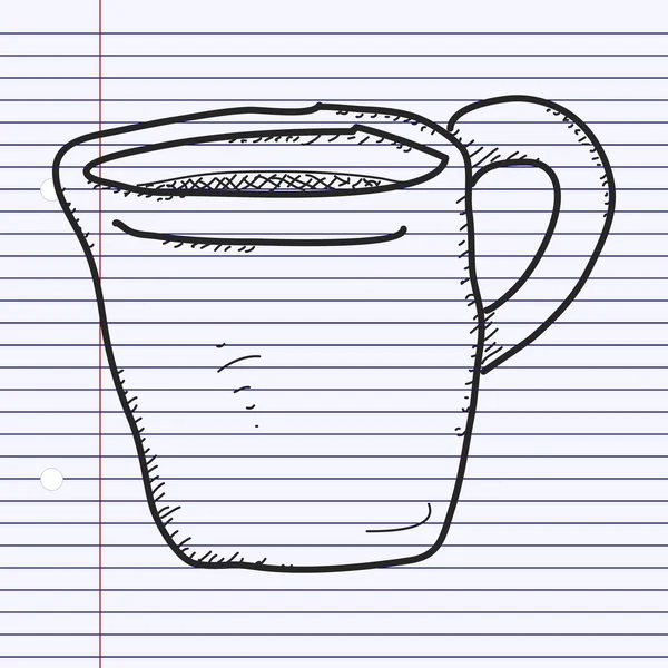 Simple gribouillage d'une tasse à café — Image vectorielle