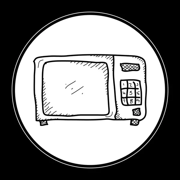 Eenvoudige doodle van een magnetron — Stockvector