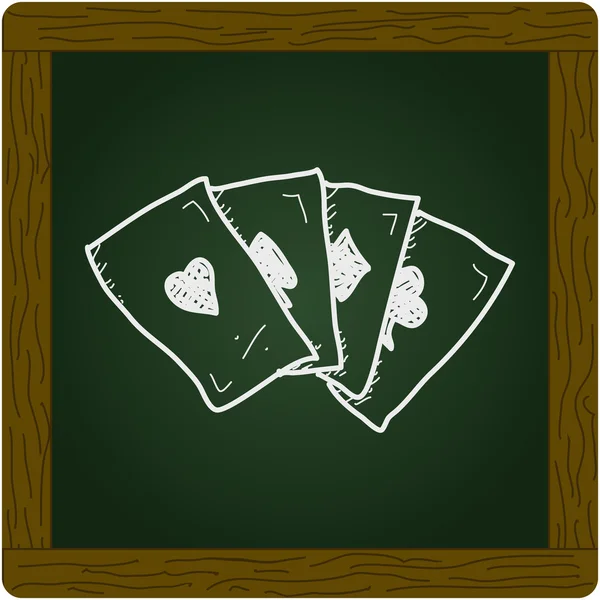 Simples doodle de cartas de baralho — Vetor de Stock