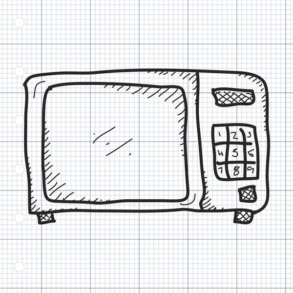 Enkla doodle av mikrovågsugn — Stock vektor