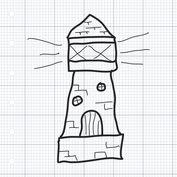 Doodle simples de um farol — Vetor de Stock