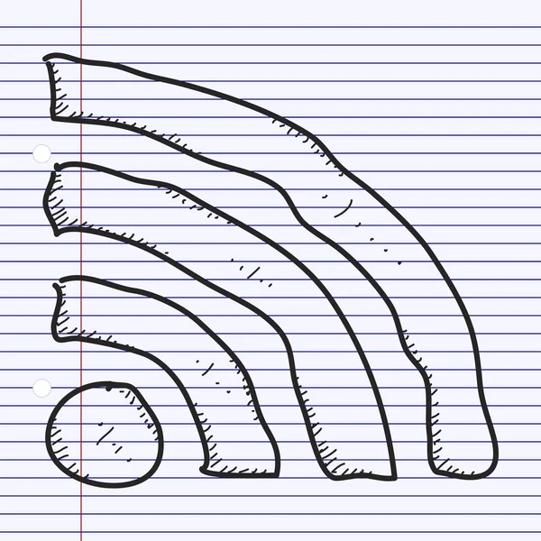 Jednoduchý doodle symbolu wi-fi — Stockový vektor