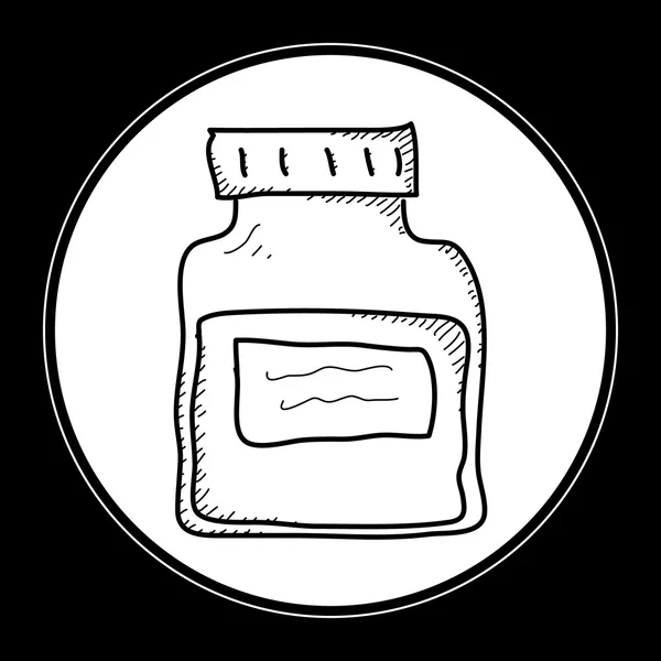 Simple doodle of a medicine bottle — Stock Vector