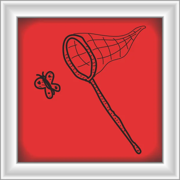 Bir kelebek ağı basit doodle — Stok Vektör