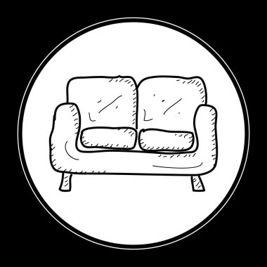 Bir kanepe ve basit doodle