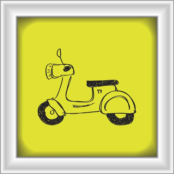 Einfaches Doodle eines Motorrollers — Stockvektor