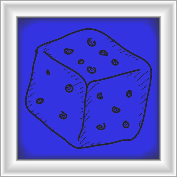 Egyszerű doodle egy kocka — Stock Vector