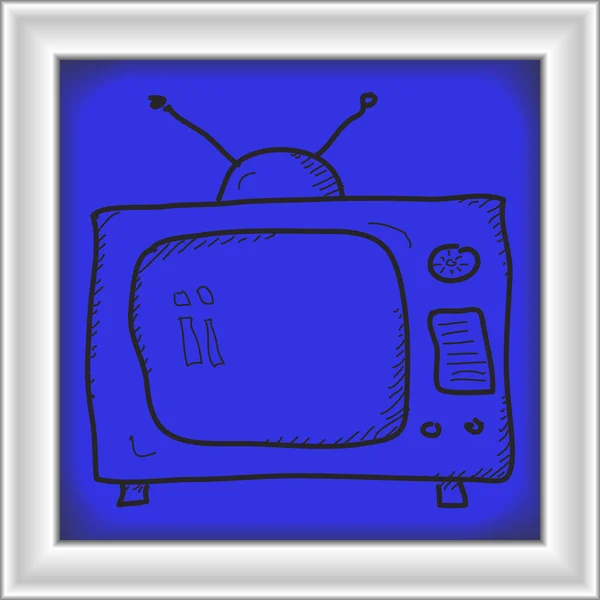 Doodle simples de uma televisão —  Vetores de Stock