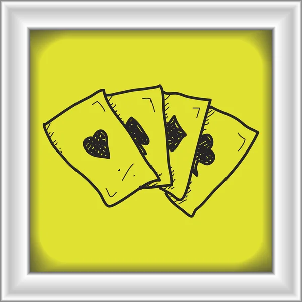 Simples doodle de cartas de baralho — Vetor de Stock