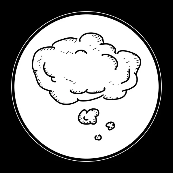 Eenvoudige doodle van een gedachte-zeepbel — Stockvector