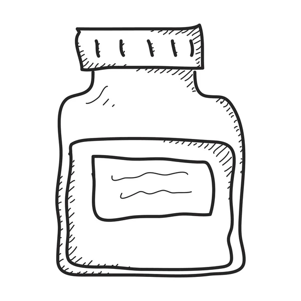 Doodle simples de um frasco de medicamento —  Vetores de Stock