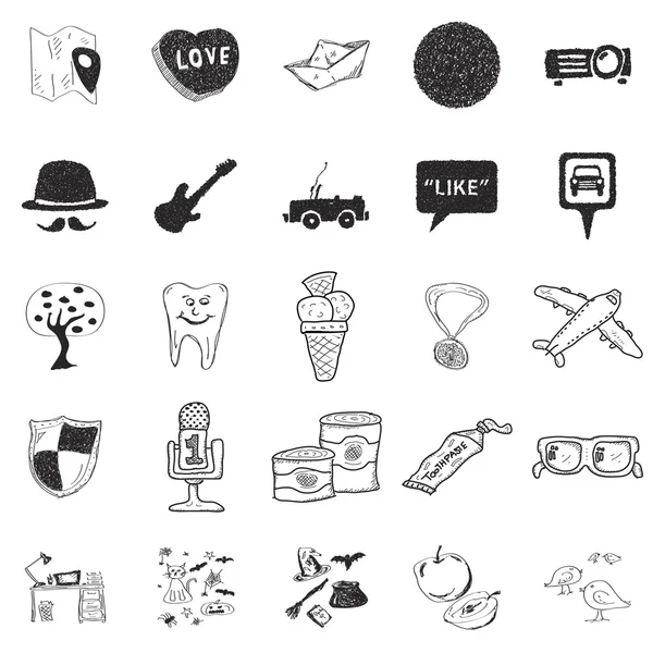 Lot de 25 illustrations doodle — Image vectorielle