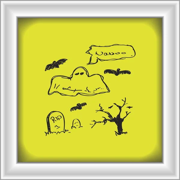 El garabato simple del juego de halloween — Archivo Imágenes Vectoriales