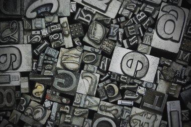 Yazı kümesi harflerin yakın çekim