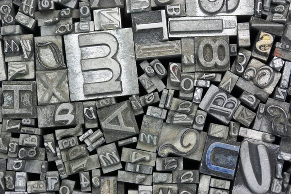 Close up van drukklare brieven — Stockfoto