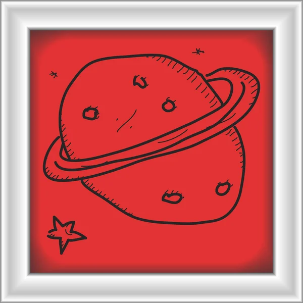 Enkla doodle av en planet — Stock vektor
