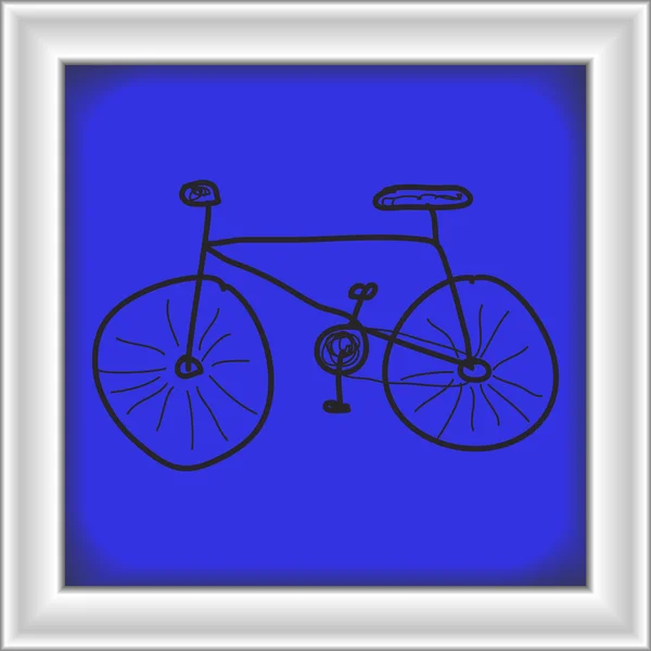 Garabato simple de una bicicleta — Vector de stock