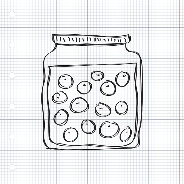 Egyszerű doodle, egy üveg — Stock Vector