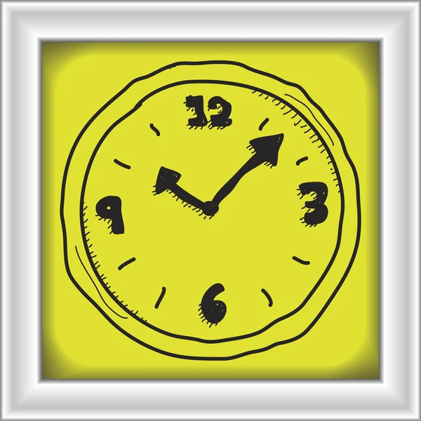 Garabato simple de un reloj — Vector de stock