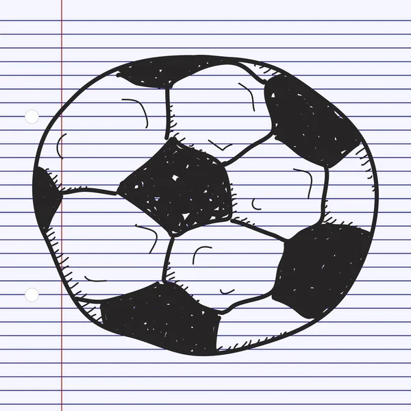 Enkla doodle en fotboll — Stock vektor