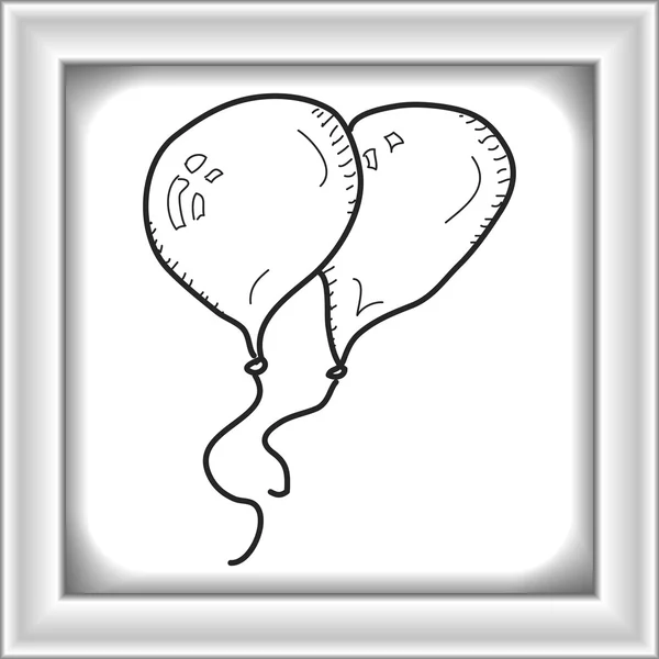 Simple garabato de un par de globos — Archivo Imágenes Vectoriales