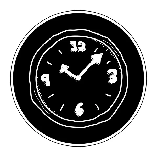 Garabato simple de un reloj — Vector de stock