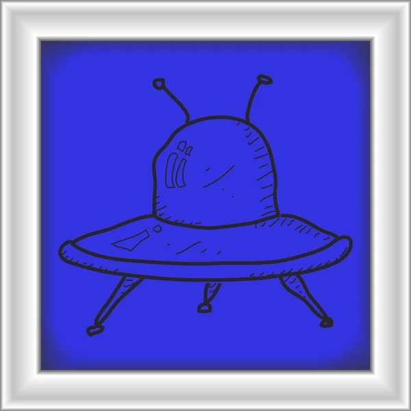 Jednoduchý doodle kosmické lodi — Stockový vektor