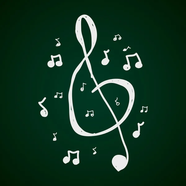 Simple gribouillage de symboles musicaux — Image vectorielle