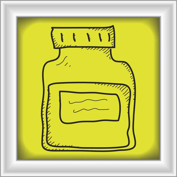 Garabato simple de un frasco de medicamento — Archivo Imágenes Vectoriales