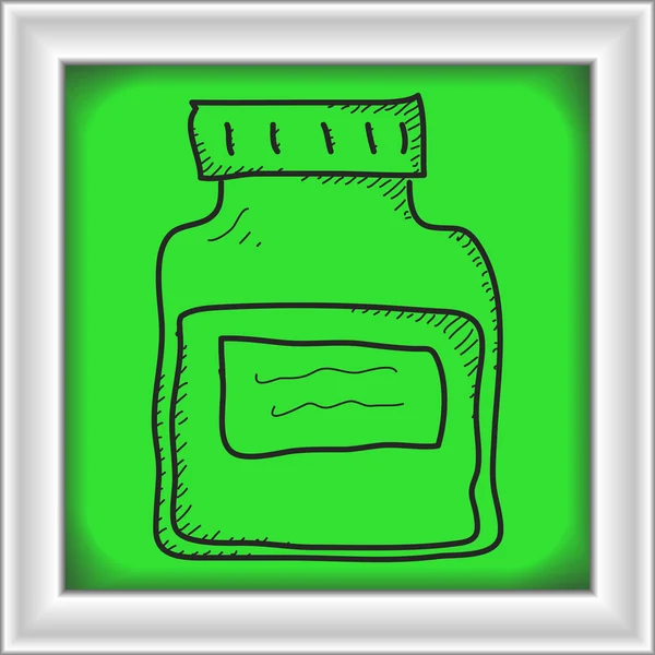 Doodle simples de um frasco de medicamento — Vetor de Stock