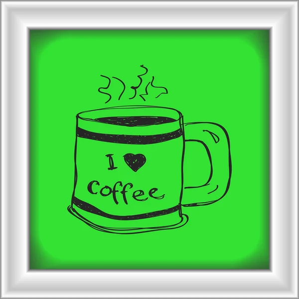 Απλή doodle της μια κούπα καφέ — Διανυσματικό Αρχείο