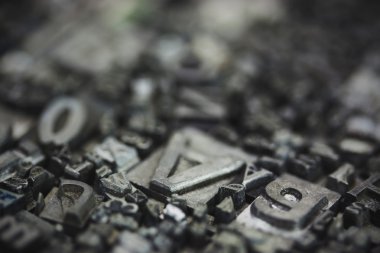 Yazı kümesi harflerin yakın çekim