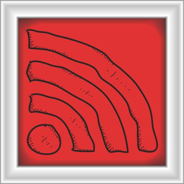 Bir wi-fi sembol basit doodle