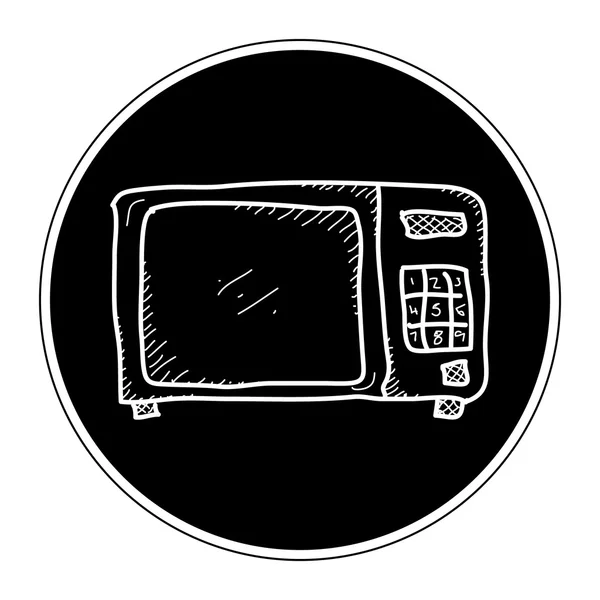 Doodle simples de uma microonda —  Vetores de Stock