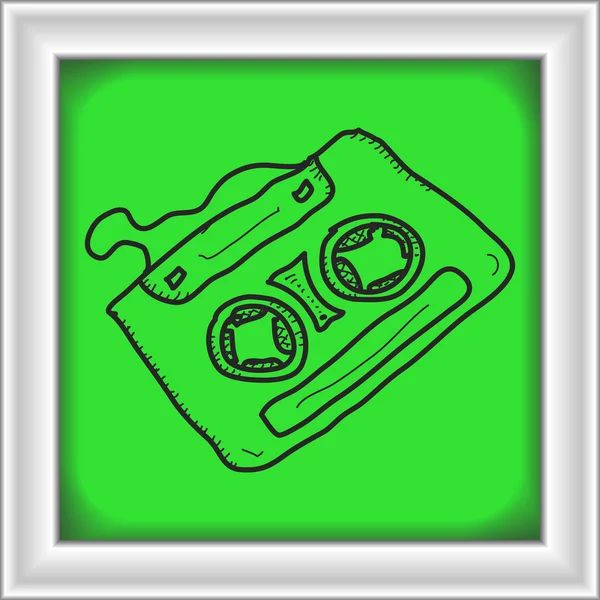 Garabato simple de una cinta de casete — Archivo Imágenes Vectoriales
