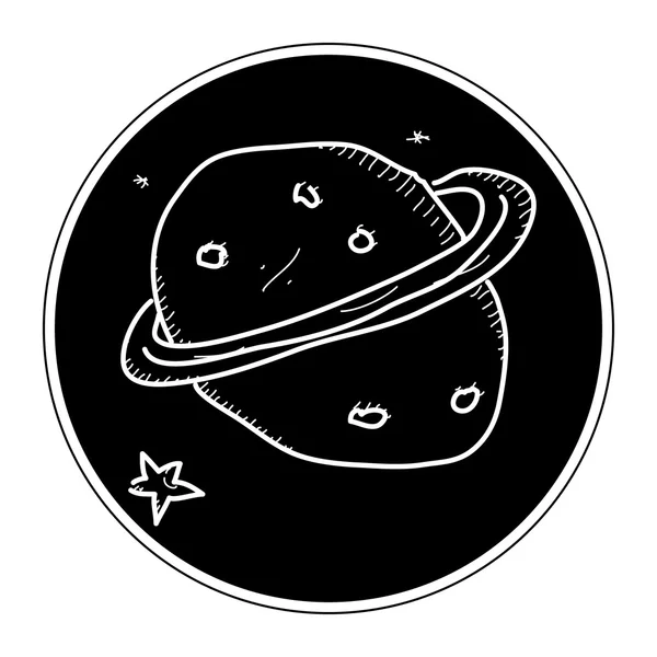 Simplu doodle al unei planete — Vector de stoc