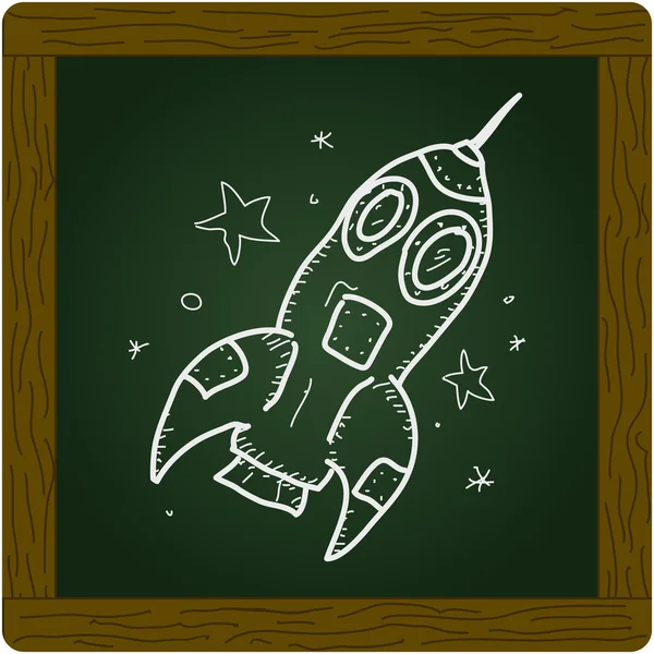 Simple doodle of a space rocket — Stock Vector