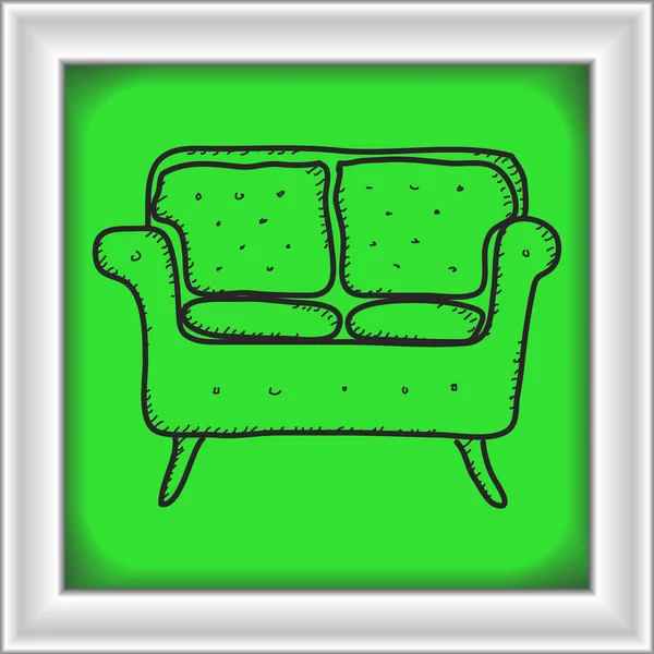 Enkla doodle av en soffa — Stock vektor