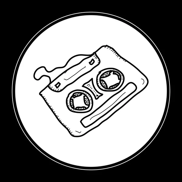 Enkla doodle av ett kassettband — Stock vektor