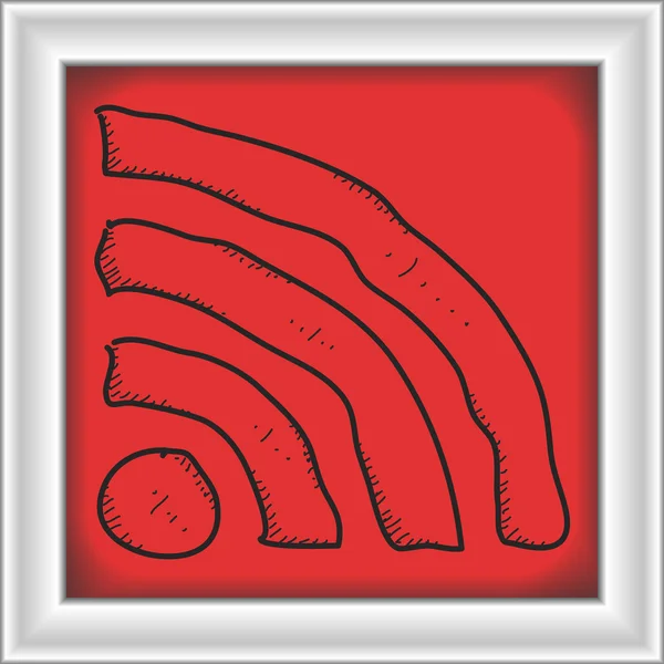 Simple gribouillage d'un symbole wi-fi — Image vectorielle