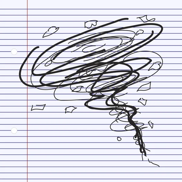 Simple gribouillage d'une tornade — Image vectorielle