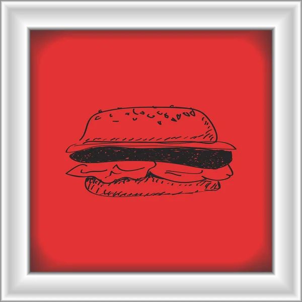 Simple gribouillage d'un hamburger — Image vectorielle