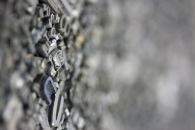 Yazı kümesi harflerin yakın çekim