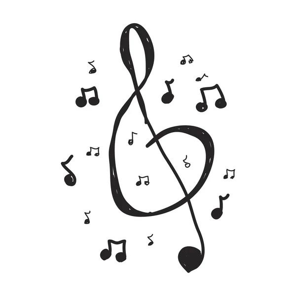 Simple gribouillage de symboles musicaux — Image vectorielle