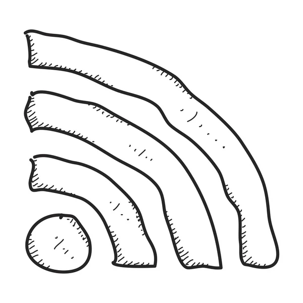 Einfaches Doodle eines Wi-Fi-Symbols — Stockvektor